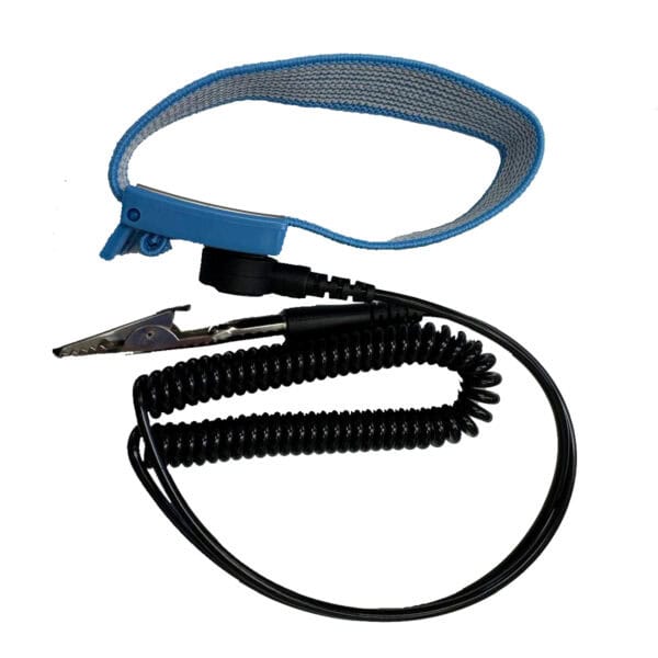 Adjustable Antistatic Wrist Band with Esd Grounding Protects Operators and Sensitive Components from Static Discharge During Electronics Assembly.