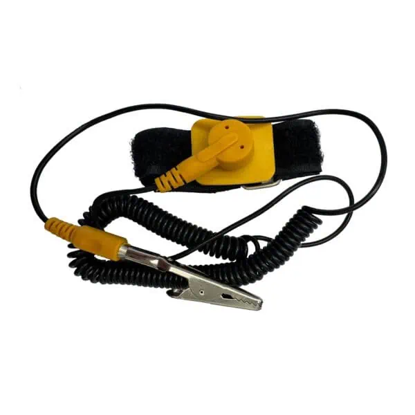 Adjustable Antistatic Wrist Band with Esd Grounding Protects Operators and Sensitive Components from Static Discharge During Electronics Assembly.