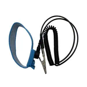 Adjustable Antistatic Wrist Band with ESD Grounding protects operators and sensitive components from static discharge during electronics assembly.