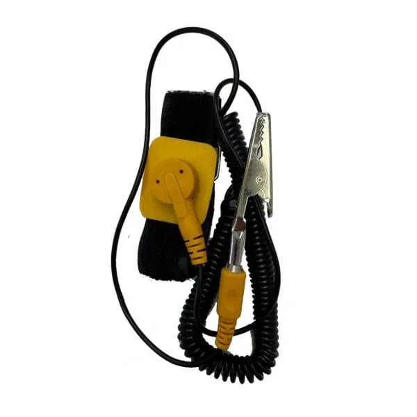 Adjustable Antistatic Wrist Band with Esd Grounding Protects Operators and Sensitive Components from Static Discharge During Electronics Assembly.