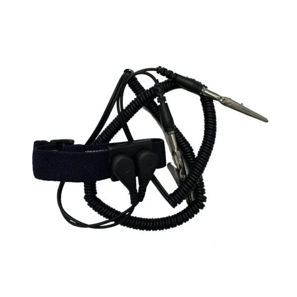 Adjustable Antistatic Wrist Band with Esd Grounding Protects Operators and Sensitive Components from Static Discharge During Electronics Assembly.