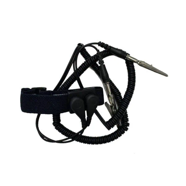 Adjustable Antistatic Wrist Band with Esd Grounding Protects Operators and Sensitive Components from Static Discharge During Electronics Assembly.