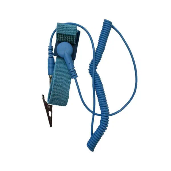 Adjustable Antistatic Wrist Band with Esd Grounding Protects Operators and Sensitive Components from Static Discharge During Electronics Assembly.