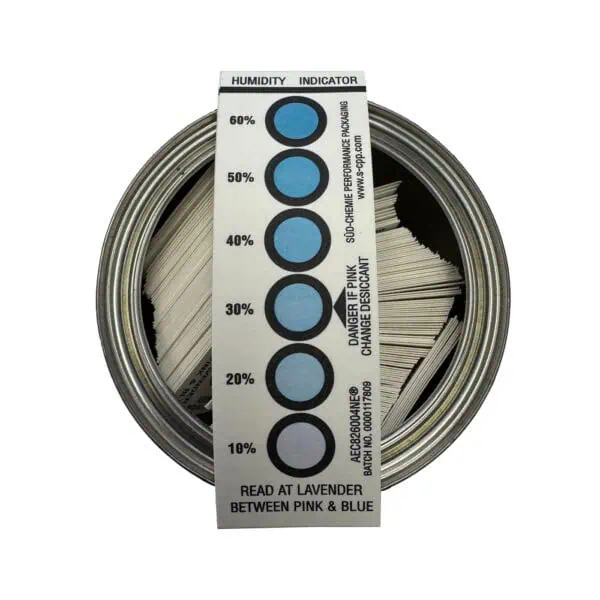 Humidity Indicator Cards (3 Spots 5%, 10%, 60%) – 125 Pcs Provide Quick and Reliable Monitoring of Moisture Levels in Electronics Packaging.