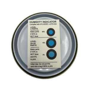 Humidity Indicator Cards (3 Spots 5%, 10%, 60%) – 125 Pcs provide quick and reliable monitoring of moisture levels in electronics packaging.